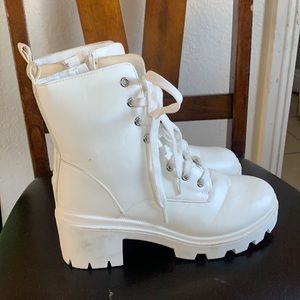 White combat boots